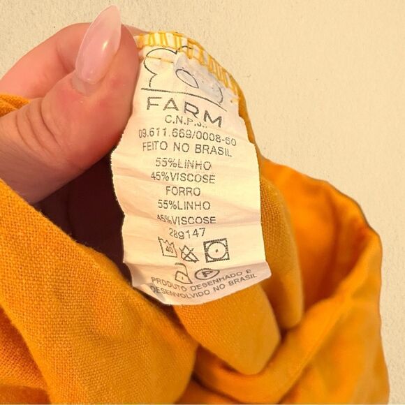 FARM Rio yellow one shoulder tiered maxi dress linen - Picture 12 of 15